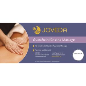 Ayurveda Massage Gutschein 90 Minuten